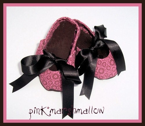 Boutique Pink and Brown Baby Custom Cloth Shoe