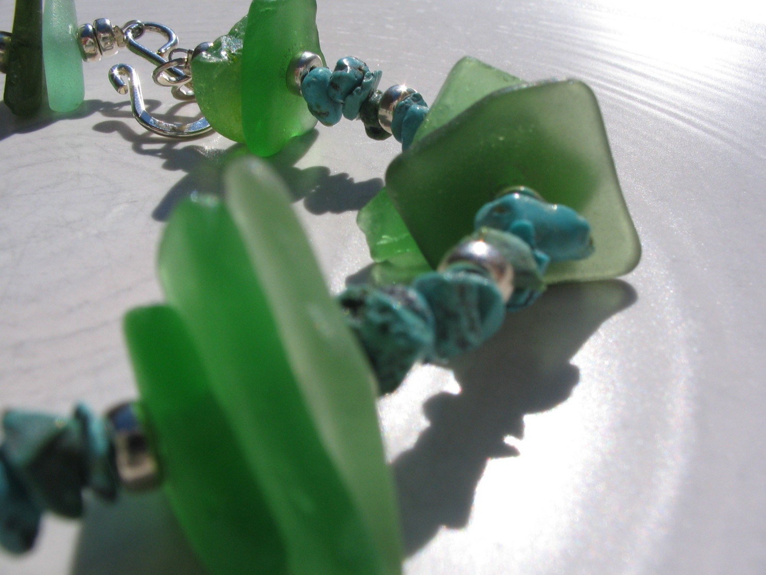 Sea Weed Sea Glass Bracelet