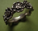 Daisy flower bouquet ring sterling