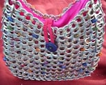 Pink and Sparkly up-cycled aluminum pop can tab purse