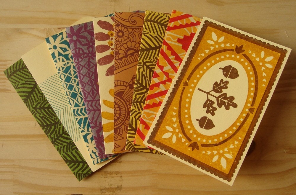 Hand-printed greeting cards by Eliza Jane Curtis