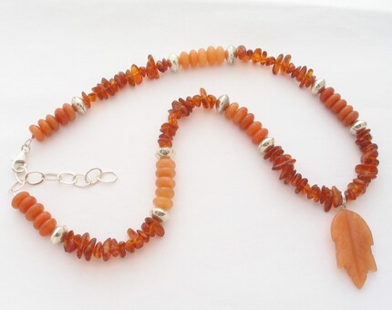 Etsy Shades of Orange Harvest Moons necklace jewelry jewellery pendant