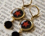 Ruby Red Rock Star Earrings