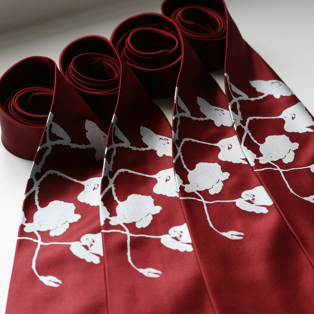 Groomsmen neckties, wedding bulk discount, 5 matching ties, same design