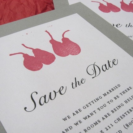 Four Little Red Pears - Save the Date cards