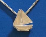 RESERVED for STARBIRD - Sailing Away - Catamaran Pendant (Metal Origami Sculpture on a Sterling Silver Necklace)