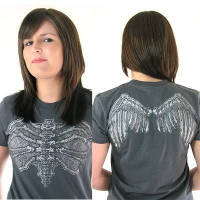 Etsy :: Womens Skeleton Angel Top Poison Apple Shirts DIY Tattoo Wings DIY
