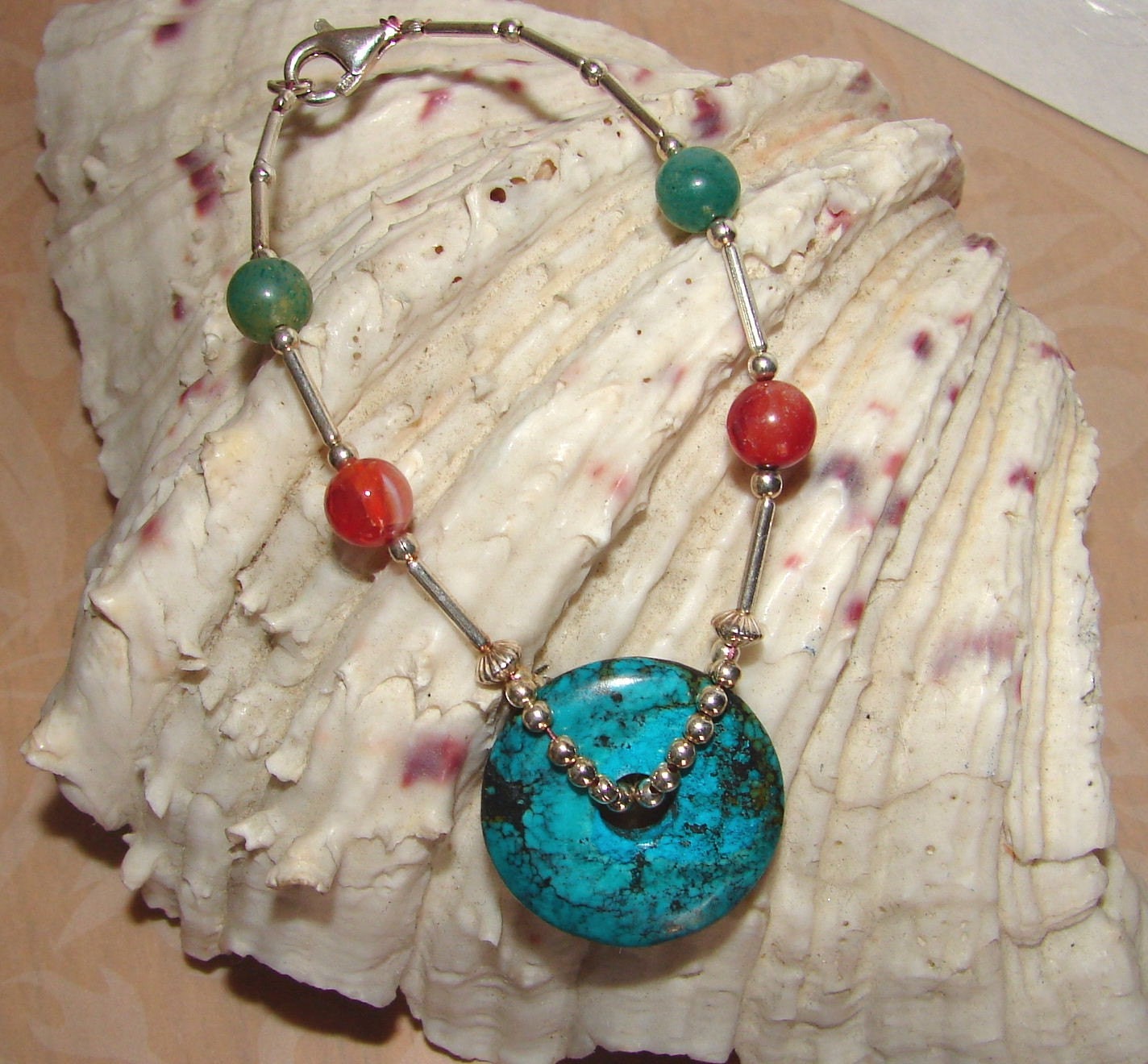 Natural Beauty Turquoise and Agate Bracelet