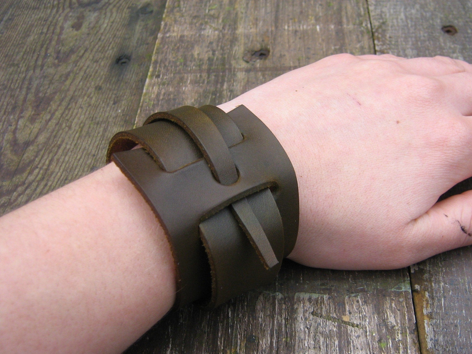 cut leather cuff bracelet