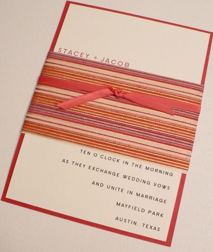  summer stripes wedding invitation set 