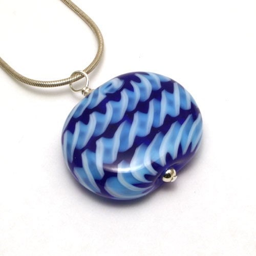 blue spiral lampwork pendant avenue beads