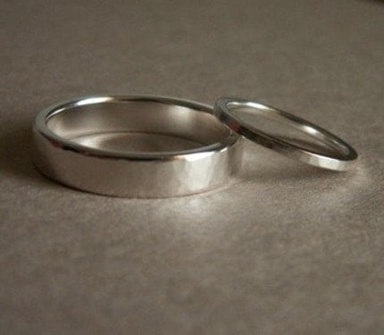 here are lovely simple sterling silver wedding bands available in three