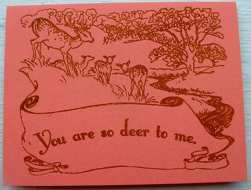 You are so deer to me. Card in Mango