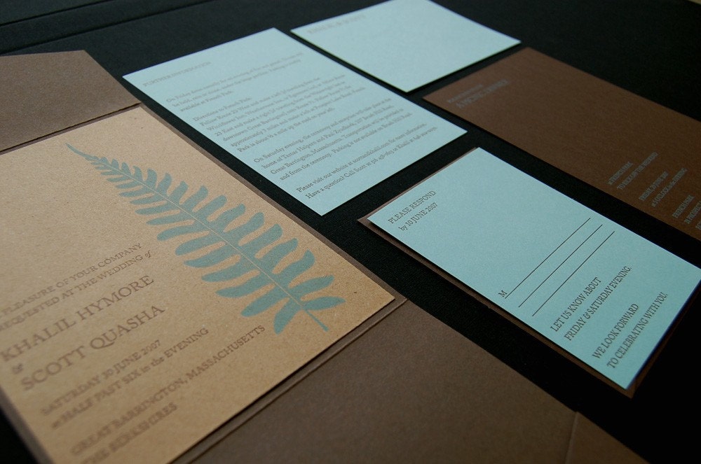 custom letterpress wedding invitation sets
