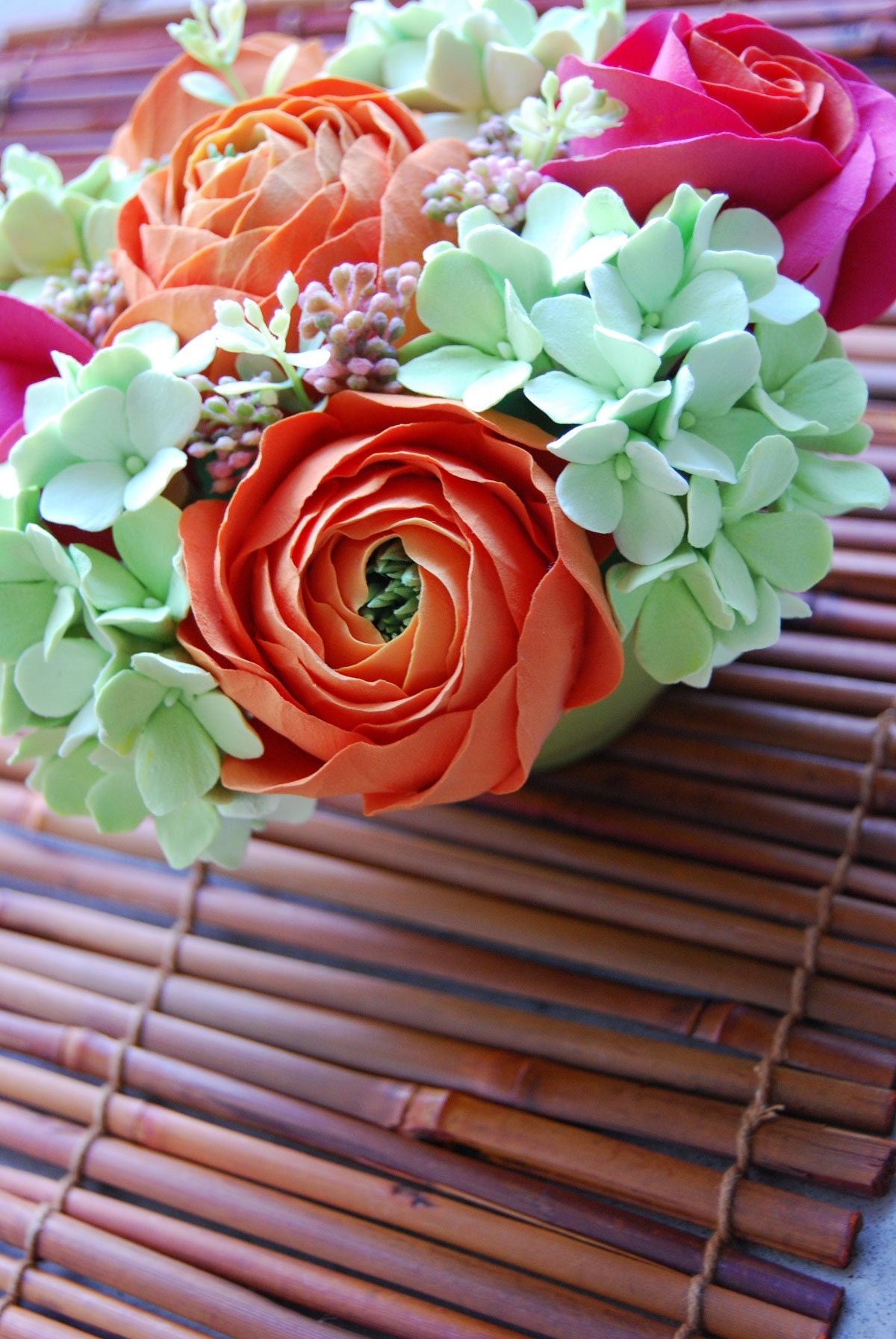 Spring Flowers - Oranges, Pinks and Greens