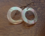 Halo Earrings- Golden Shell Circles on Vintaj Natural Brass Earwires