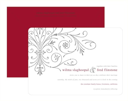 Wedding Invitations - Digital - Scroll of Hearts - 100 sets