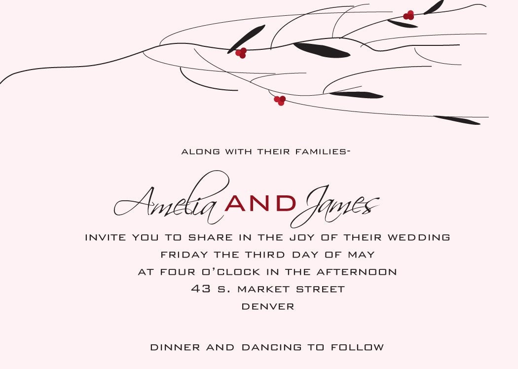 Cherry blossom wedding invitation