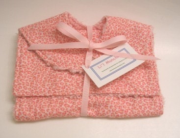 Pink Cheetah Print Bib and Burp Cloth Set