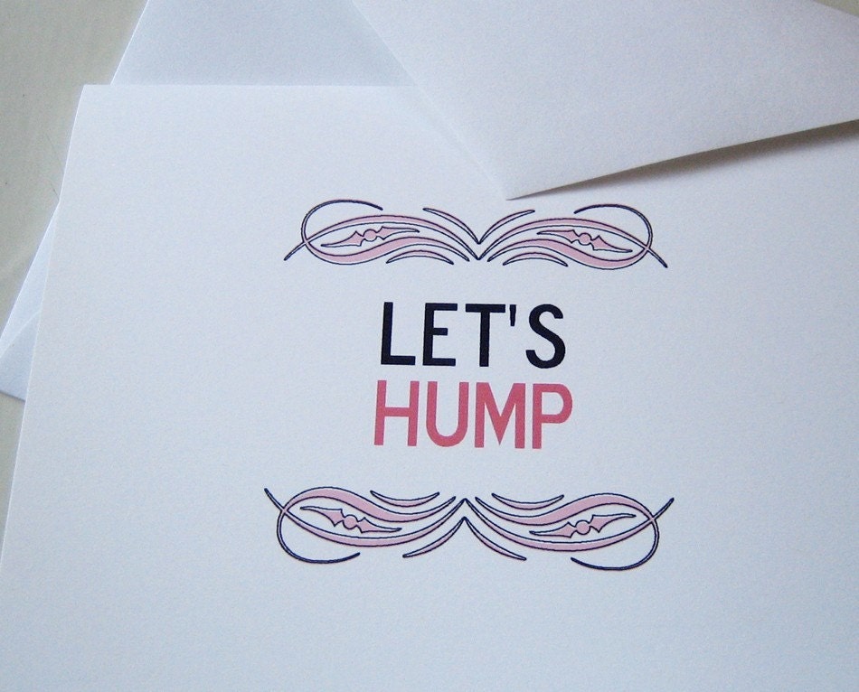 Lets Hump wordy note card