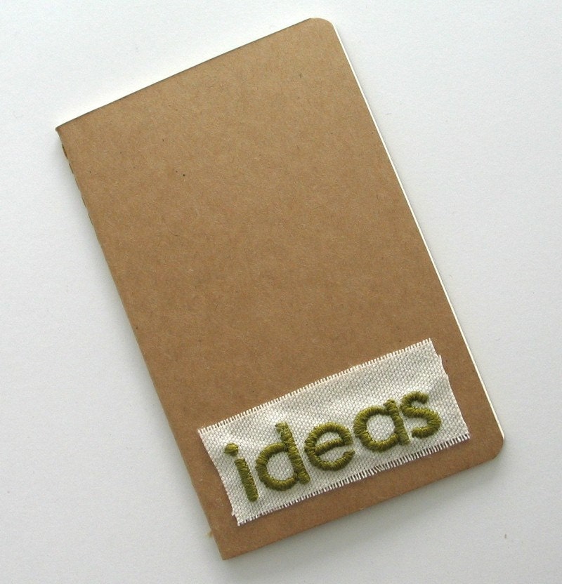 ideas - moleskine cahier with hand-embroidered cover