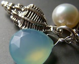 Under the Sea Necklace - Chalcedony and Pearl