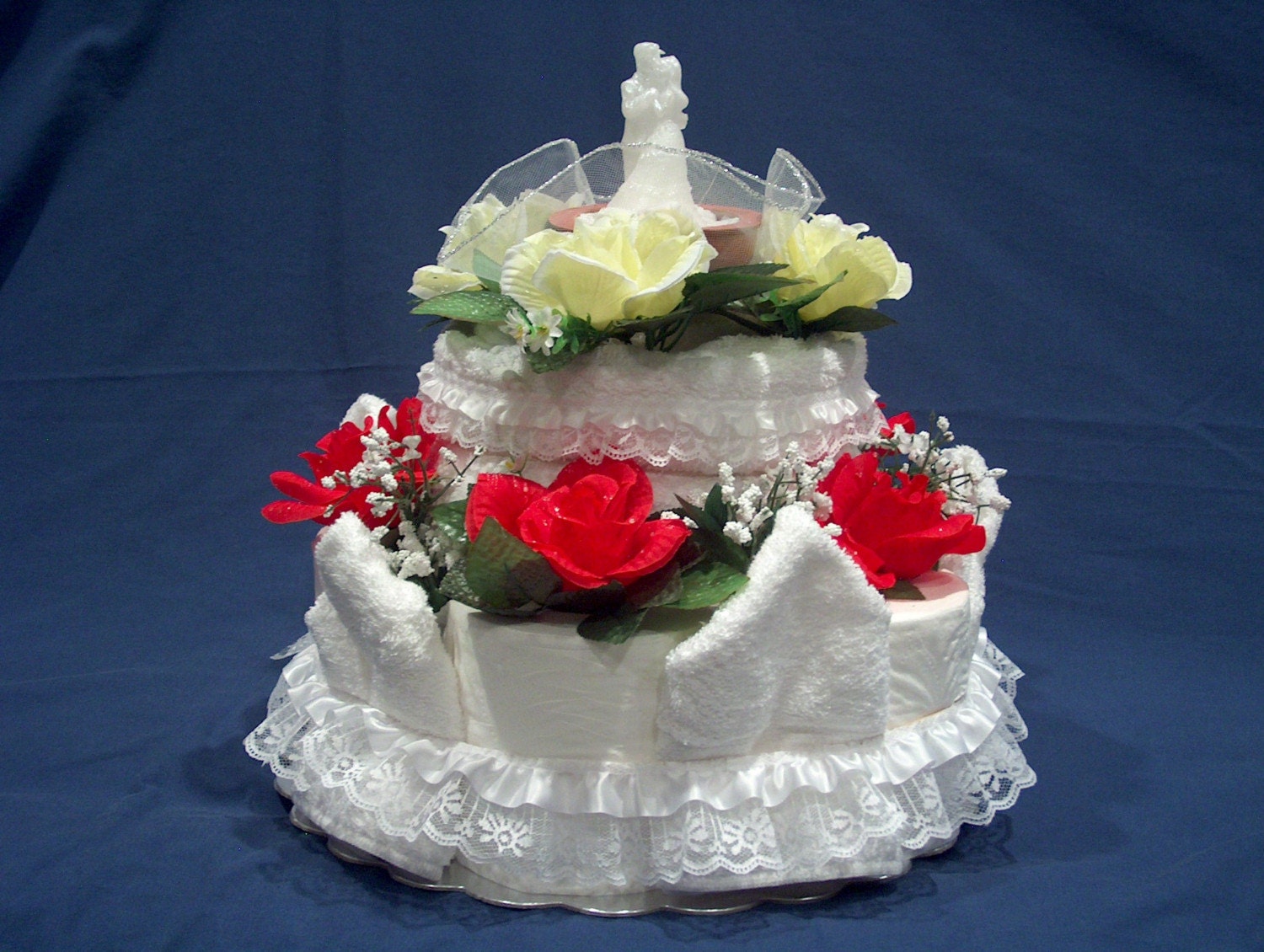 Mock Wedding Cake With Candle