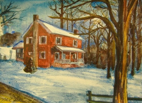 Commisioned painting of a home