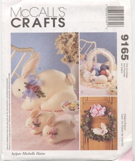 Bunny Decorations Pattern - Bunnies, Basket, and Wreath  McCalls 9165 UNCUT