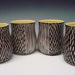 SET of 4 Porcelain CUP tumblers yellow black white 