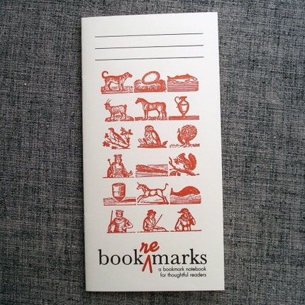 book re marks, a bookmark notebook for thoughtful readers (letterpress) / Alphabet Woodcut 3-pack